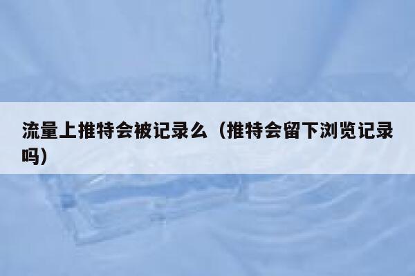 流量上推特会被记录么（推特会留下浏览记录吗） 第1张
