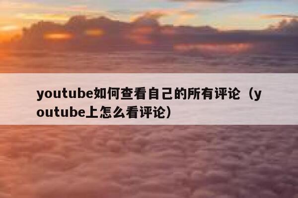 youtube如何查看自己的所有评论（youtube上怎么看评论） 第1张