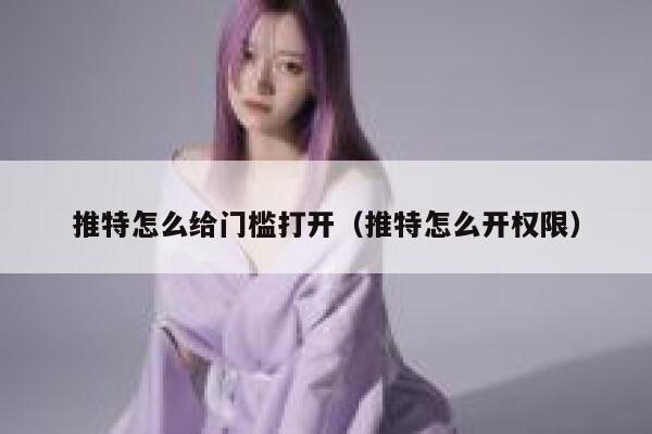 推特怎么给门槛打开（推特怎么开权限） 第1张