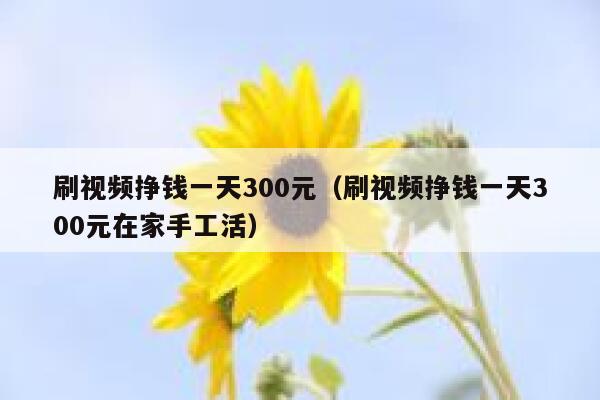 刷视频挣钱一天300元（刷视频挣钱一天300元在家手工活） 第1张