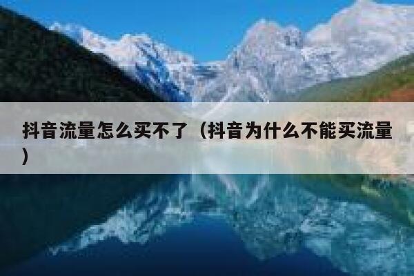 抖音流量怎么买不了(抖音为什么不能买流量) 第1张 抖音流量怎么买不了(抖音为什么不能买流量) 第1张