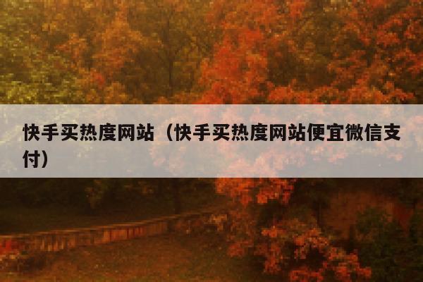 快手买热度网站(快手买热度网站便宜微信支付) 第1张 快手买热度网站(快手买热度网站便宜微信支付) 第1张