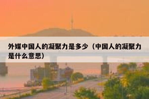 外媒中国人的凝聚力是多少(中国人的凝聚力是什么意思) 第1张 外媒中国人的凝聚力是多少(中国人的凝聚力是什么意思) 第1张