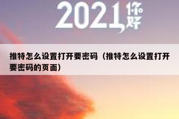 推特怎么设置打开要密码(推特怎么设置打开要密码的页面) 第1张 推特怎么设置打开要密码(推特怎么设置打开要密码的页面) 第1张