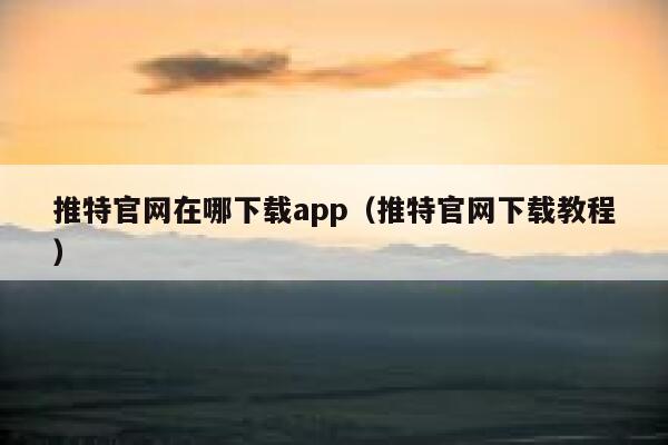 推特官网在哪下载app(推特官网下载教程) 第1张 推特官网在哪下载app(推特官网下载教程) 第1张