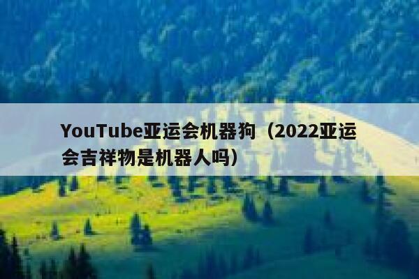 YouTube亚运会机器狗（2022亚运会吉祥物是机器人吗） 第1张