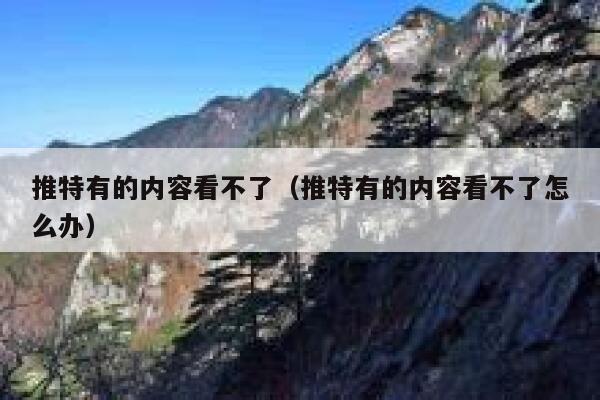 推特有的内容看不了(推特有的内容看不了怎么办) 第1张 推特有的内容看不了(推特有的内容看不了怎么办) 第1张