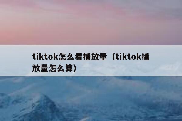 tiktok怎么看播放量(tiktok播放量怎么算) 第1张 tiktok怎么看播放量(tiktok播放量怎么算) 第1张