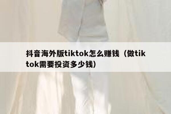 抖音海外版tiktok怎么赚钱（做tiktok需要投资多少钱） 第1张