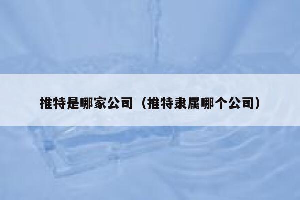 推特是哪家公司（推特隶属哪个公司） 第1张