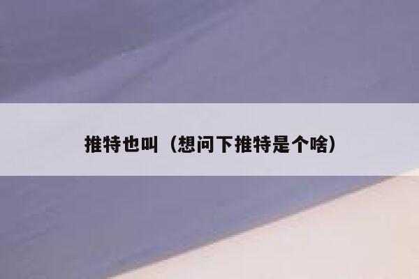 推特也叫（想问下推特是个啥） 第1张