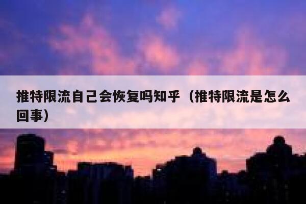 推特限流自己会恢复吗知乎（推特限流是怎么回事） 第1张