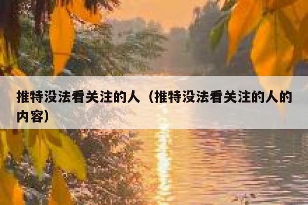 推特没法看关注的人(推特没法看关注的人的内容) 第1张 推特没法看关注的人(推特没法看关注的人的内容) 第1张