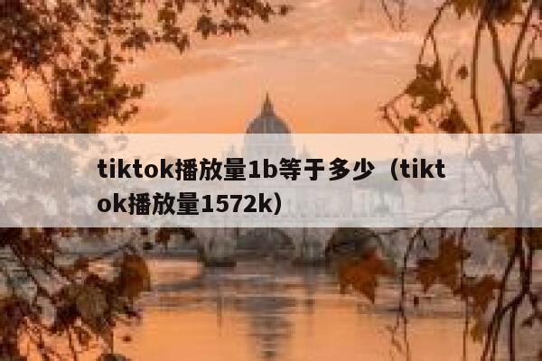 tiktok播放量1b等于多少（tiktok播放量1572k） 第1张