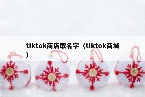 tiktok商店取名字(tiktok商城) 第1张 tiktok商店取名字(tiktok商城) 第1张