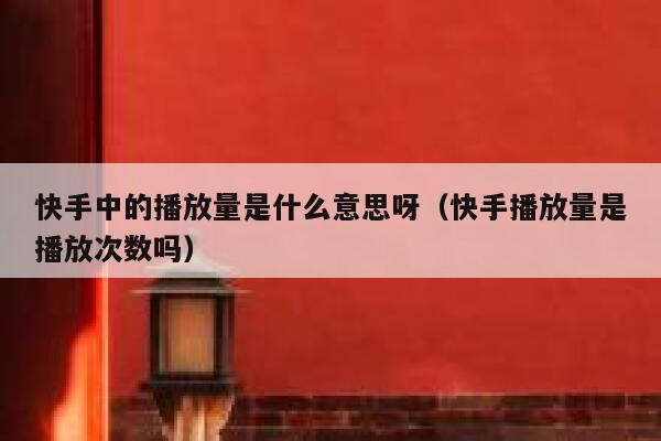 快手中的播放量是什么意思呀(快手播放量是播放次数吗) 第1张 快手中的播放量是什么意思呀(快手播放量是播放次数吗) 第1张