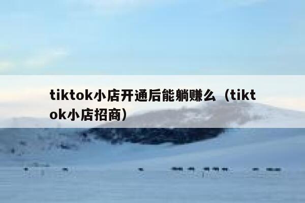 tiktok小店开通后能躺赚么（tiktok小店招商） 第1张