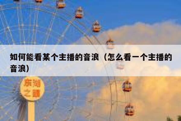如何能看某个主播的音浪（怎么看一个主播的音浪） 第1张
