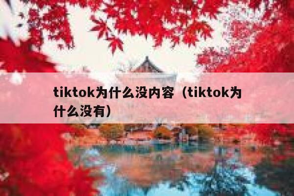 tiktok为什么没内容（tiktok为什么没有） 第1张