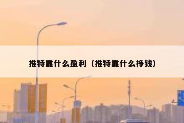 推特靠什么盈利（推特靠什么挣钱） 第1张