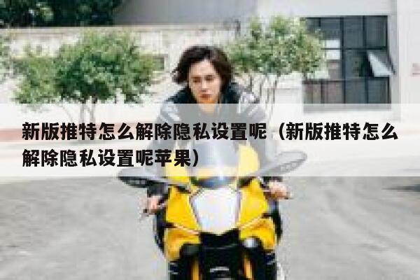 新版推特怎么解除隐私设置呢（新版推特怎么解除隐私设置呢苹果） 第1张