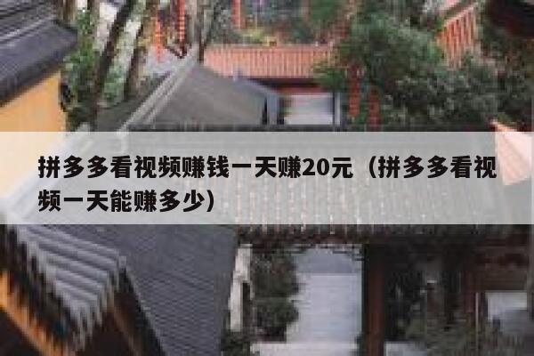 拼多多看视频赚钱一天赚20元（拼多多看视频一天能赚多少） 第1张