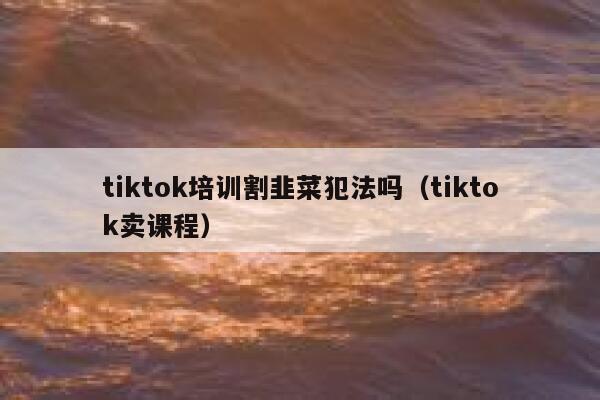 tiktok培训割韭菜犯法吗(tiktok卖课程) 第1张 tiktok培训割韭菜犯法吗(tiktok卖课程) 第1张