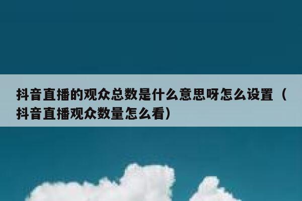 抖音直播的观众总数是什么意思呀怎么设置（抖音直播观众数量怎么看） 第1张