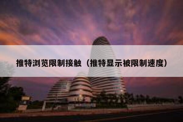 推特浏览限制接触（推特显示被限制速度） 第1张