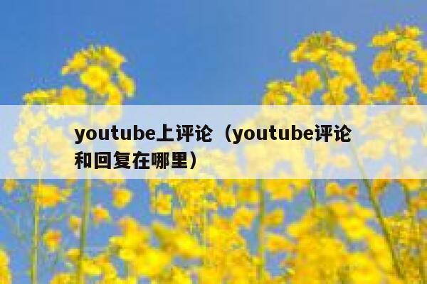 youtube上评论（youtube评论和回复在哪里） 第1张