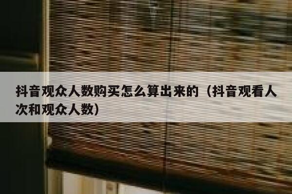 抖音观众人数购买怎么算出来的（抖音观看人次和观众人数） 第1张