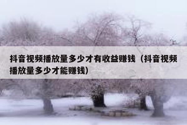 抖音视频播放量多少才有收益赚钱（抖音视频播放量多少才能赚钱） 第1张
