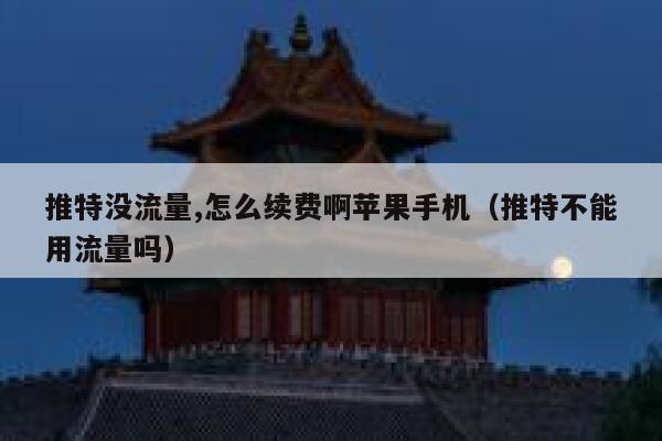 推特没流量,怎么续费啊苹果手机（推特不能用流量吗） 第1张