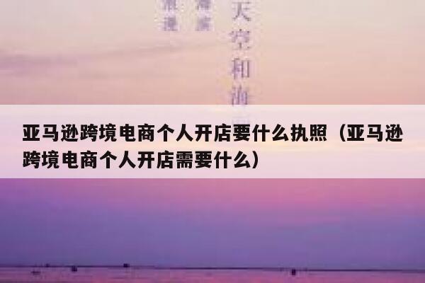 亚马逊跨境电商个人开店要什么执照（亚马逊跨境电商个人开店需要什么） 第1张