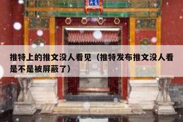 推特上的推文没人看见（推特发布推文没人看是不是被屏蔽了） 第1张