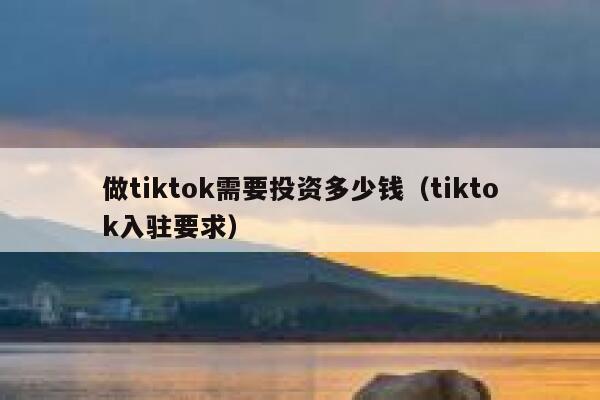 做tiktok需要投资多少钱（tiktok入驻要求） 第1张