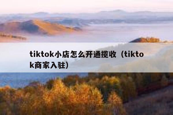 tiktok小店怎么开通揽收（tiktok商家入驻） 第1张