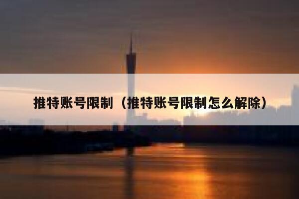 推特账号限制（推特账号限制怎么解除） 第1张