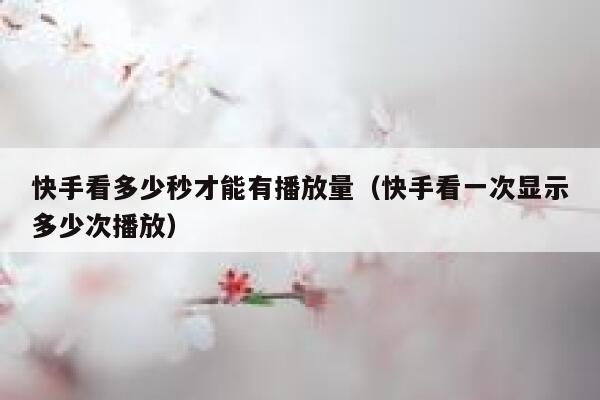 快手看多少秒才能有播放量（快手看一次显示多少次播放） 第1张