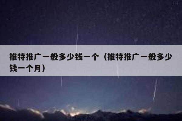 推特推广一般多少钱一个（推特推广一般多少钱一个月） 第1张