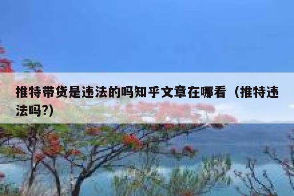 推特带货是违法的吗知乎文章在哪看（推特违法吗?） 第1张