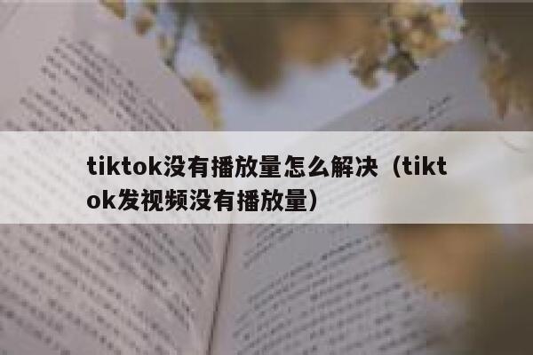 tiktok没有播放量怎么解决（tiktok发视频没有播放量） 第1张