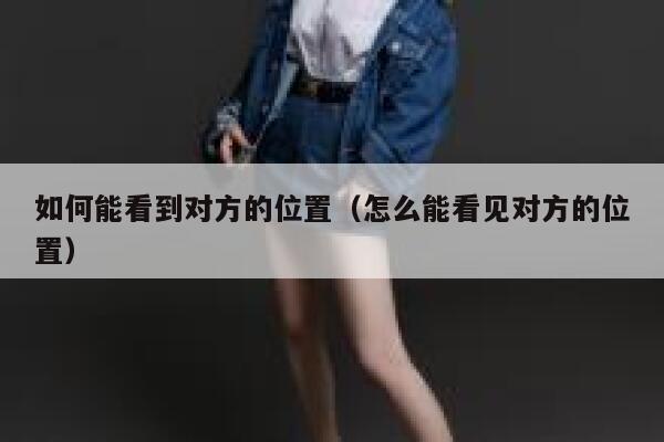 如何能看到对方的位置（怎么能看见对方的位置） 第1张