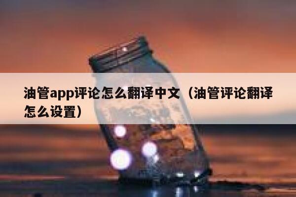 油管app评论怎么翻译中文（油管评论翻译怎么设置） 第1张