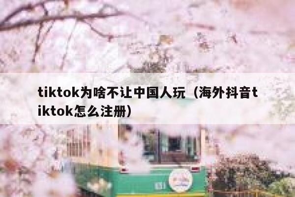 tiktok为啥不让中国人玩（海外抖音tiktok怎么注册） 第1张
