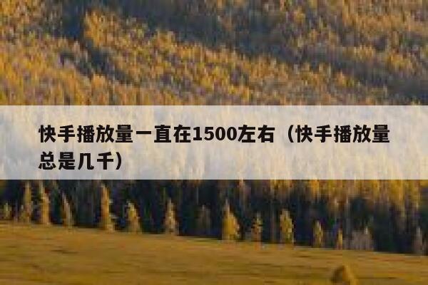 快手播放量一直在1500左右(快手播放量总是几千) 第1张 快手播放量一直在1500左右(快手播放量总是几千) 第1张