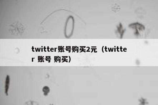 twitter账号购买2元（twitter 账号 购买） 第1张