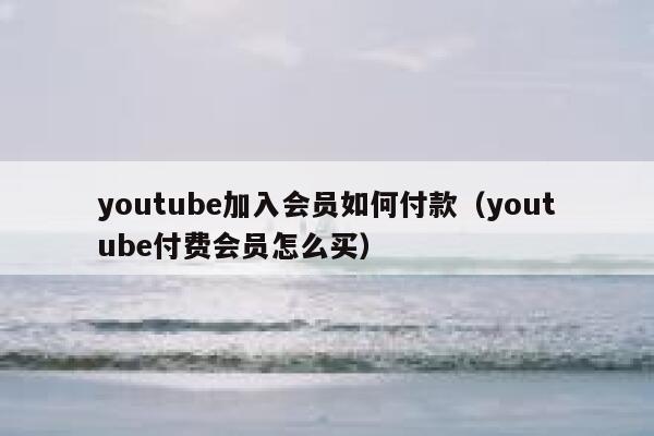 youtube加入会员如何付款（youtube付费会员怎么买） 第1张