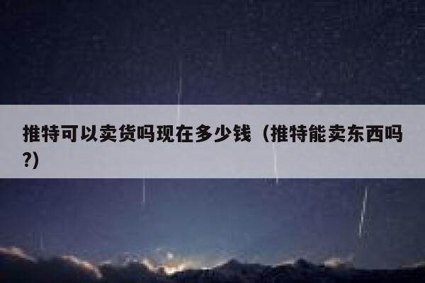 推特可以卖货吗现在多少钱（推特能卖东西吗?） 第1张