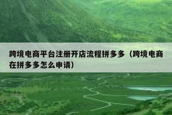 跨境电商平台注册开店流程拼多多（跨境电商在拼多多怎么申请） 第1张